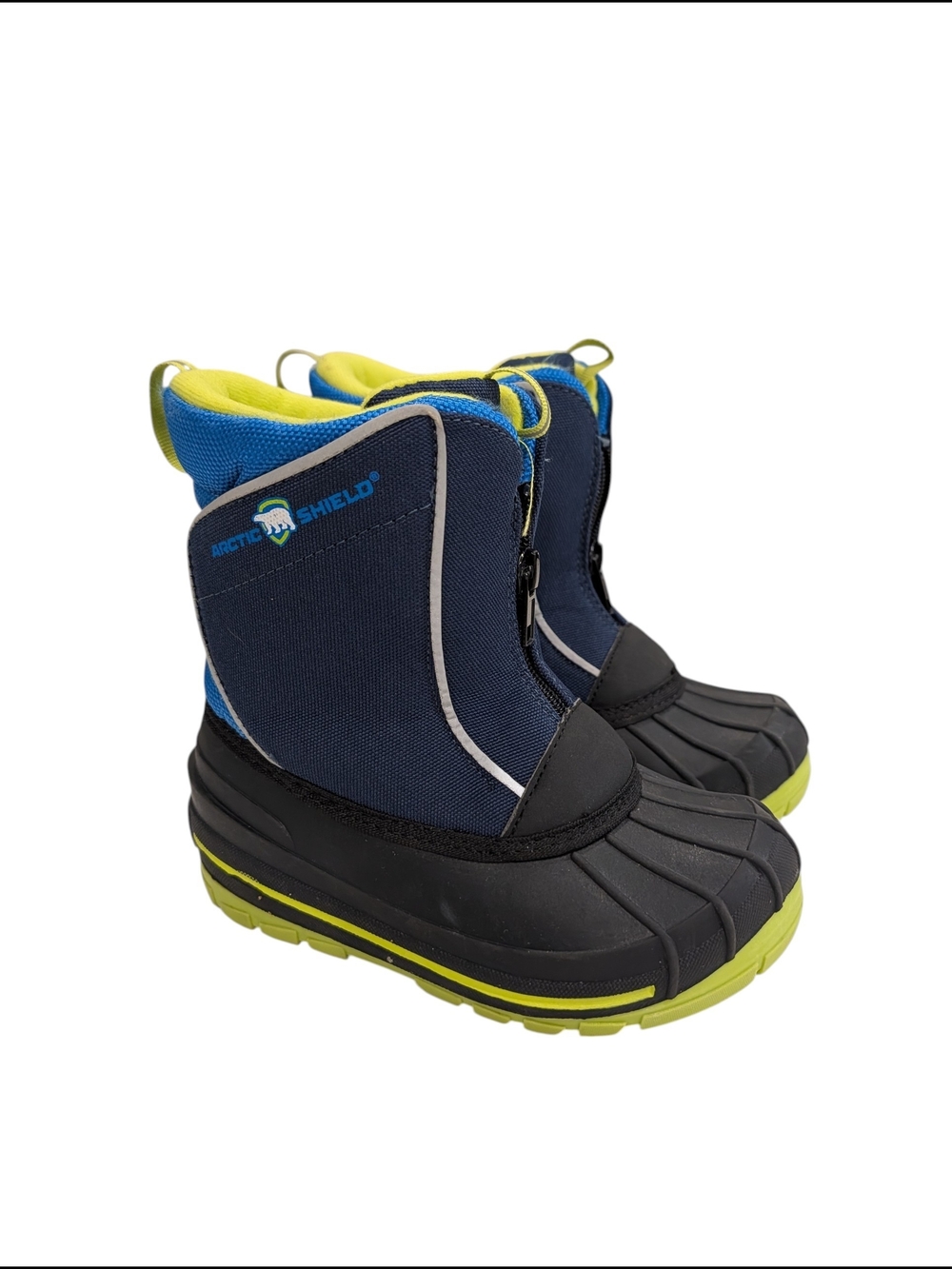Arctic Shield Kids 11 Winter Snow Boots Blue Insulated Front Zip Waterproof